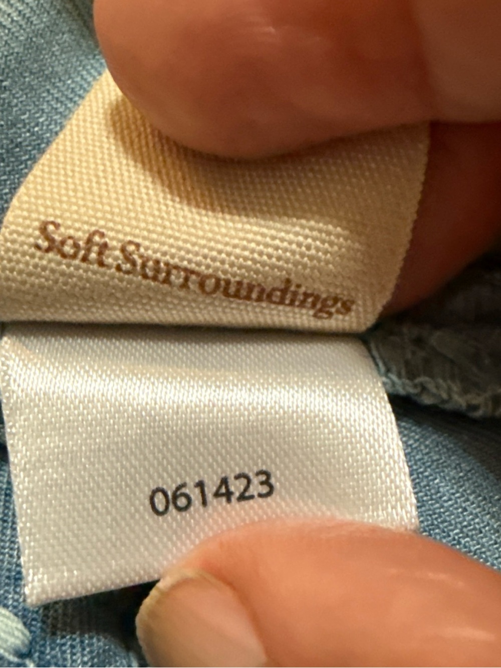 Soft Surroundings Light Blue Embroidered Chambray Denim Shirt - Picture 12 of 12